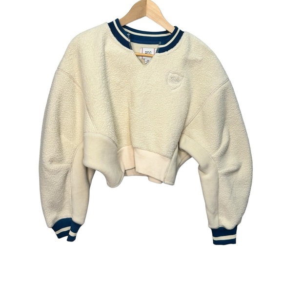 Urban Outfitters BDG Collins Cream Fleece Cropped Sweater Size Small - Picture 4 of 13